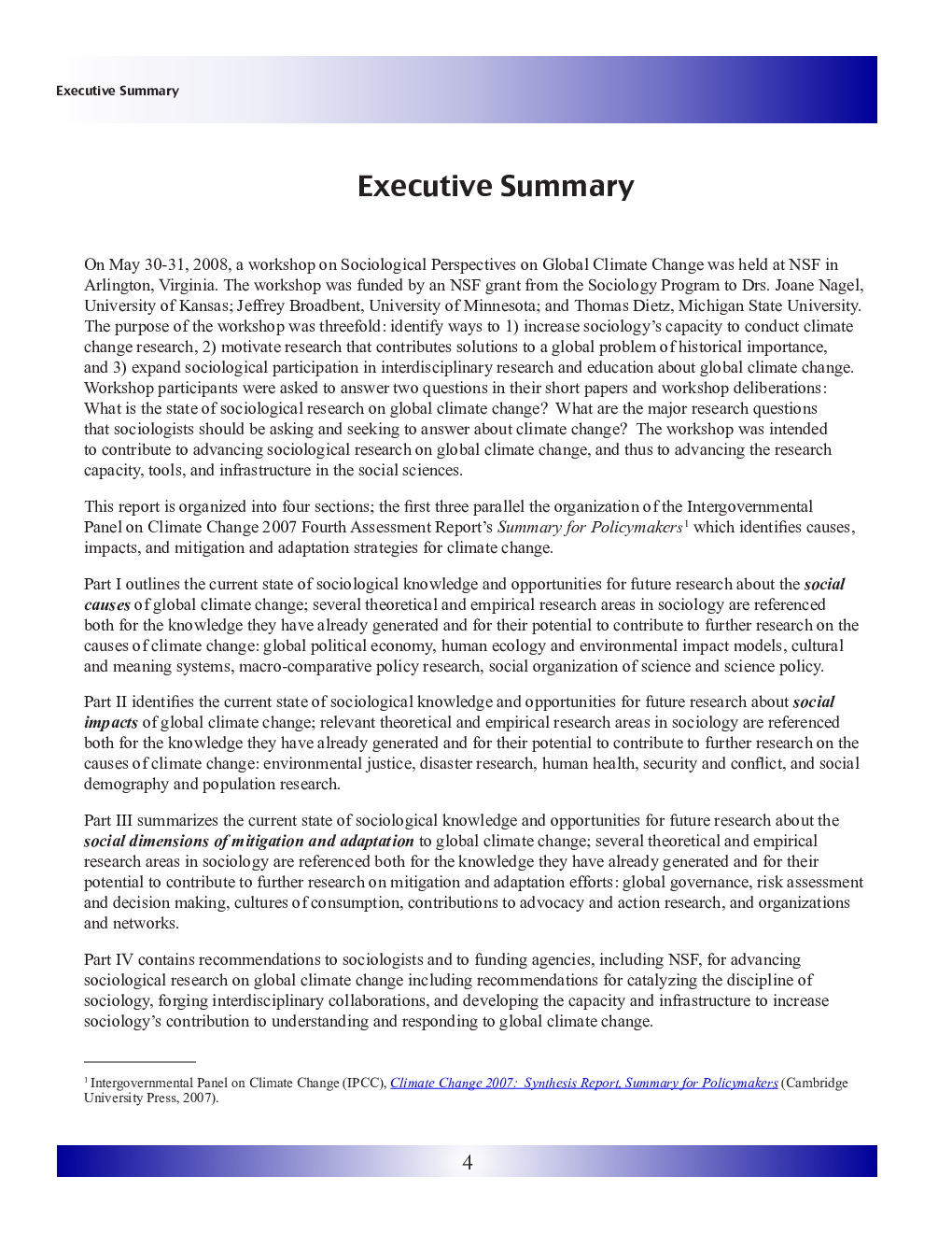 Workshop On Sociological Perspectives On Global Climate Change - Page 4