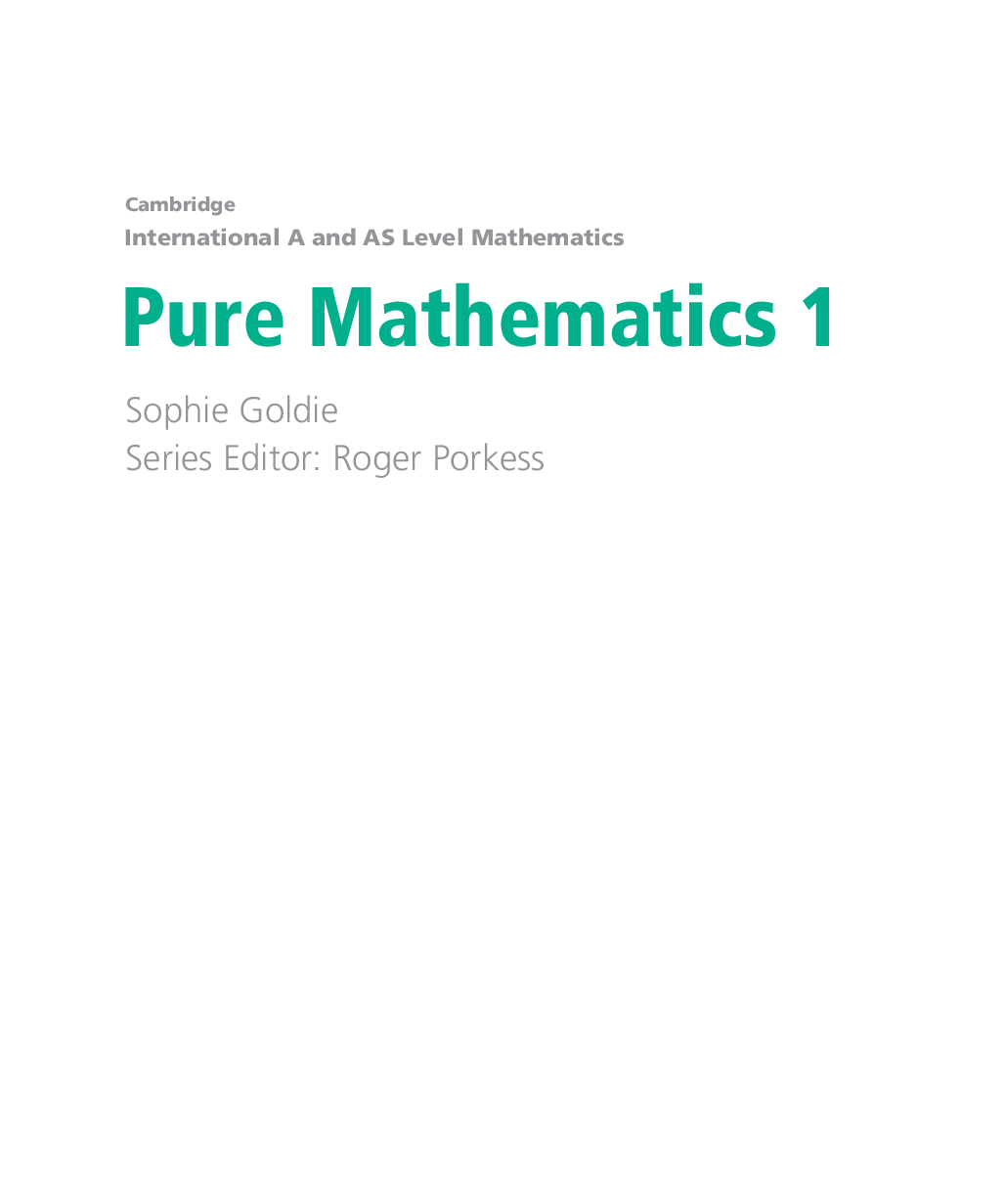 Cambridge International AS And A Level Mathematics Pure Mathematics 1 - Page 2