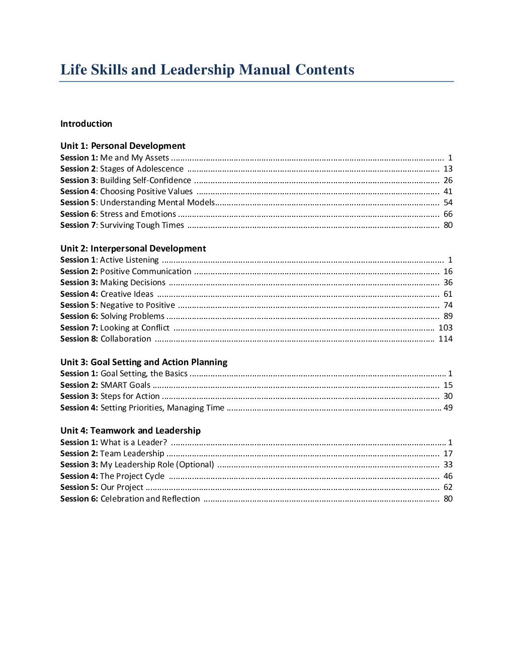 Life Skills And Leadership Manual - Page 3