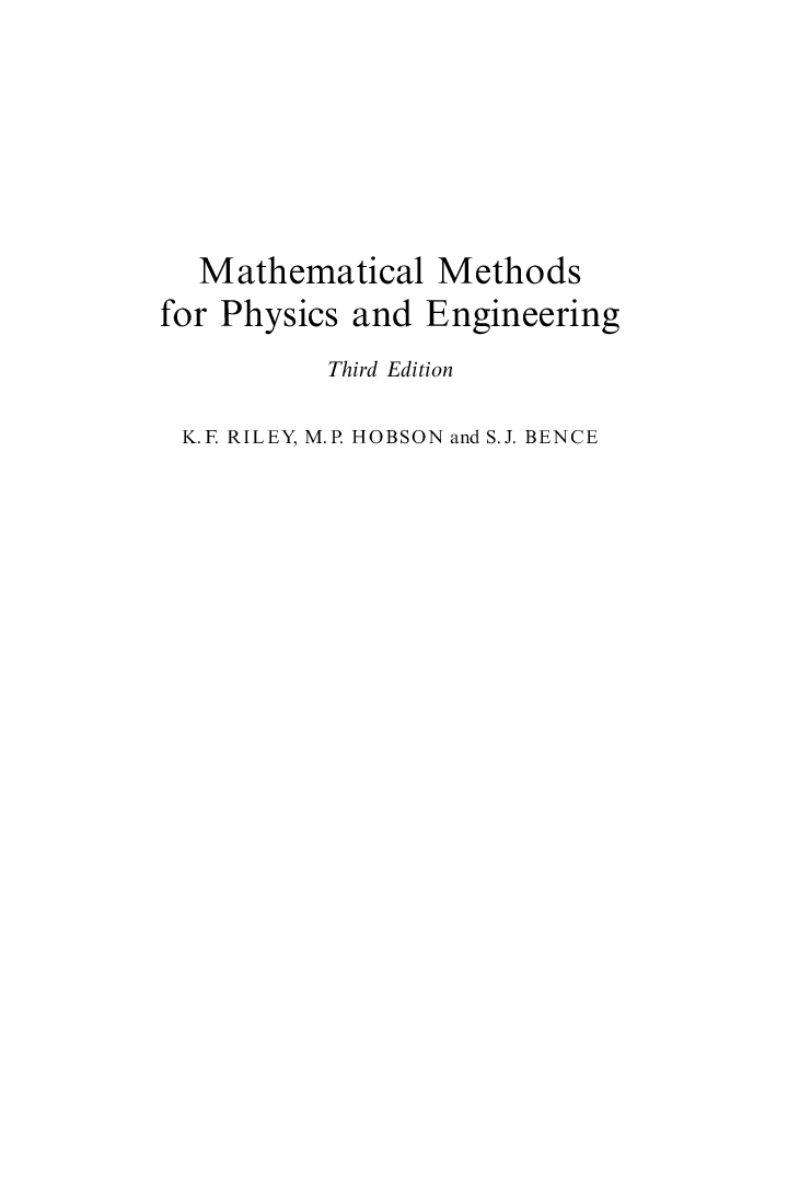 Mathematical Methods For Physics And Engineering - Page 2