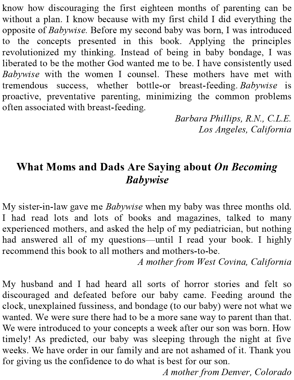 On Becoming Baby Wise - Page 5