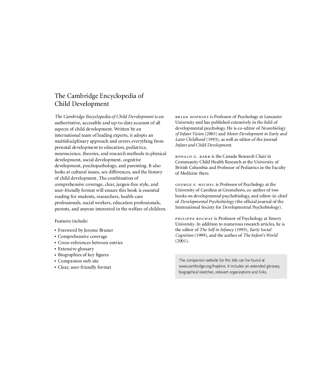 The Cambridge Encyclopedia Of Child Development - Page 2