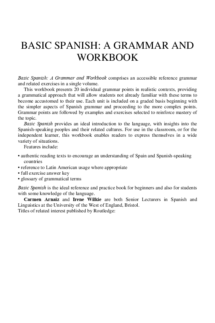 Basic Spanish A Grammar And Workbook - Page 2