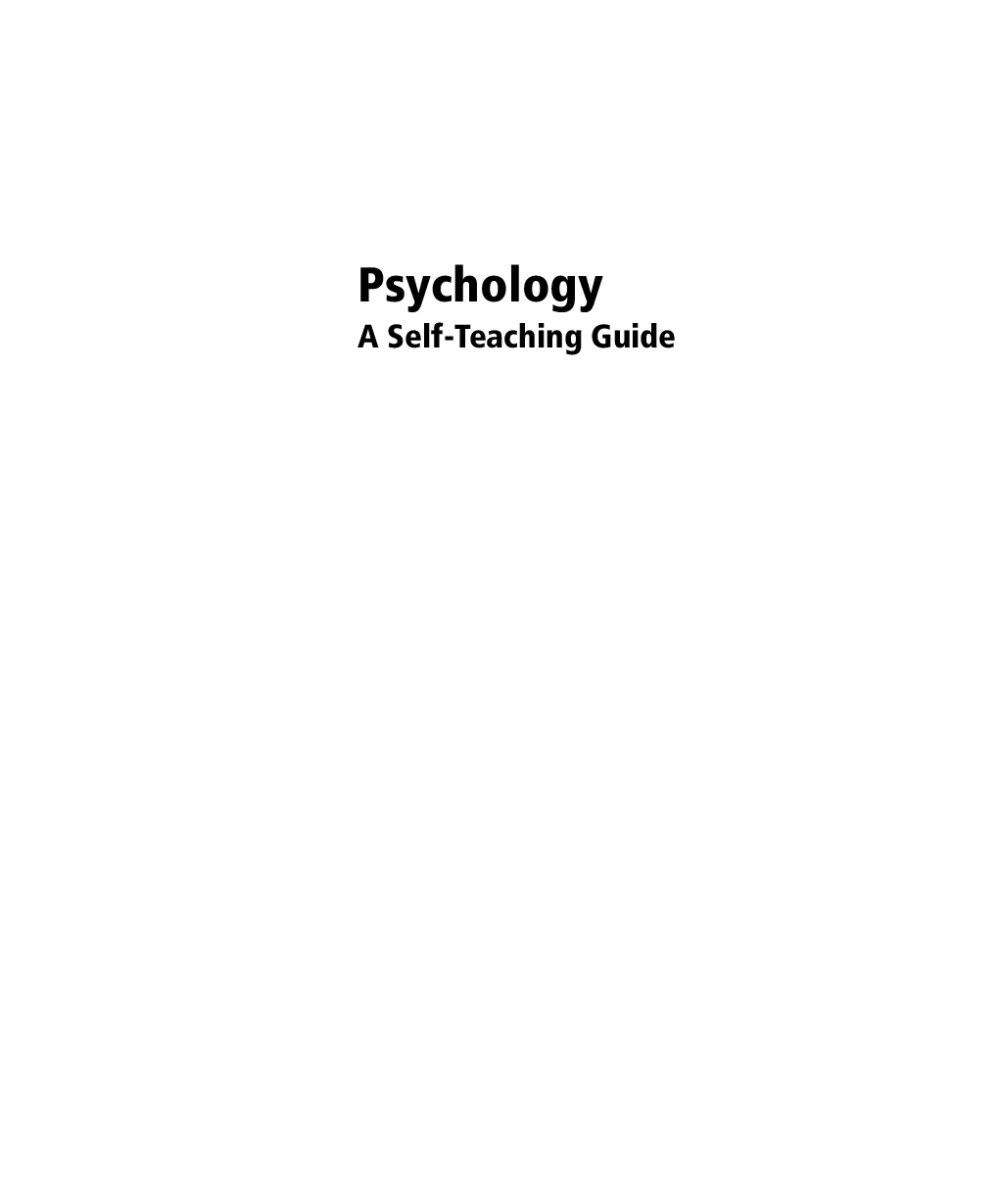 Psychology A Self Teaching Guide - Page 2