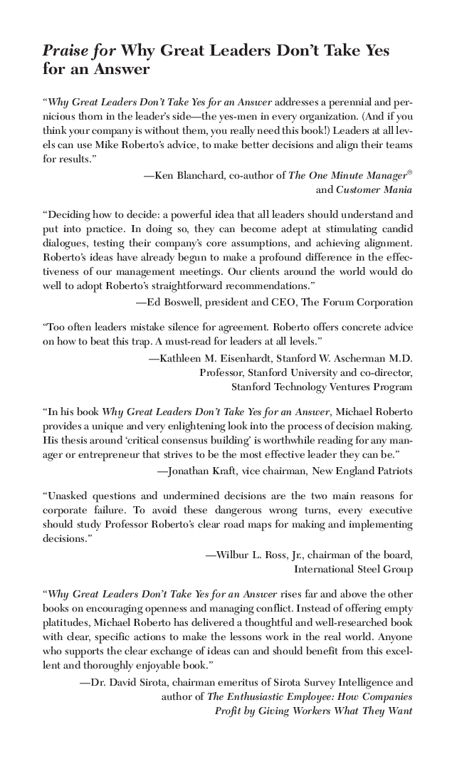 Why Great Leaders Do Not Take Yes For An Answer  - Page 3