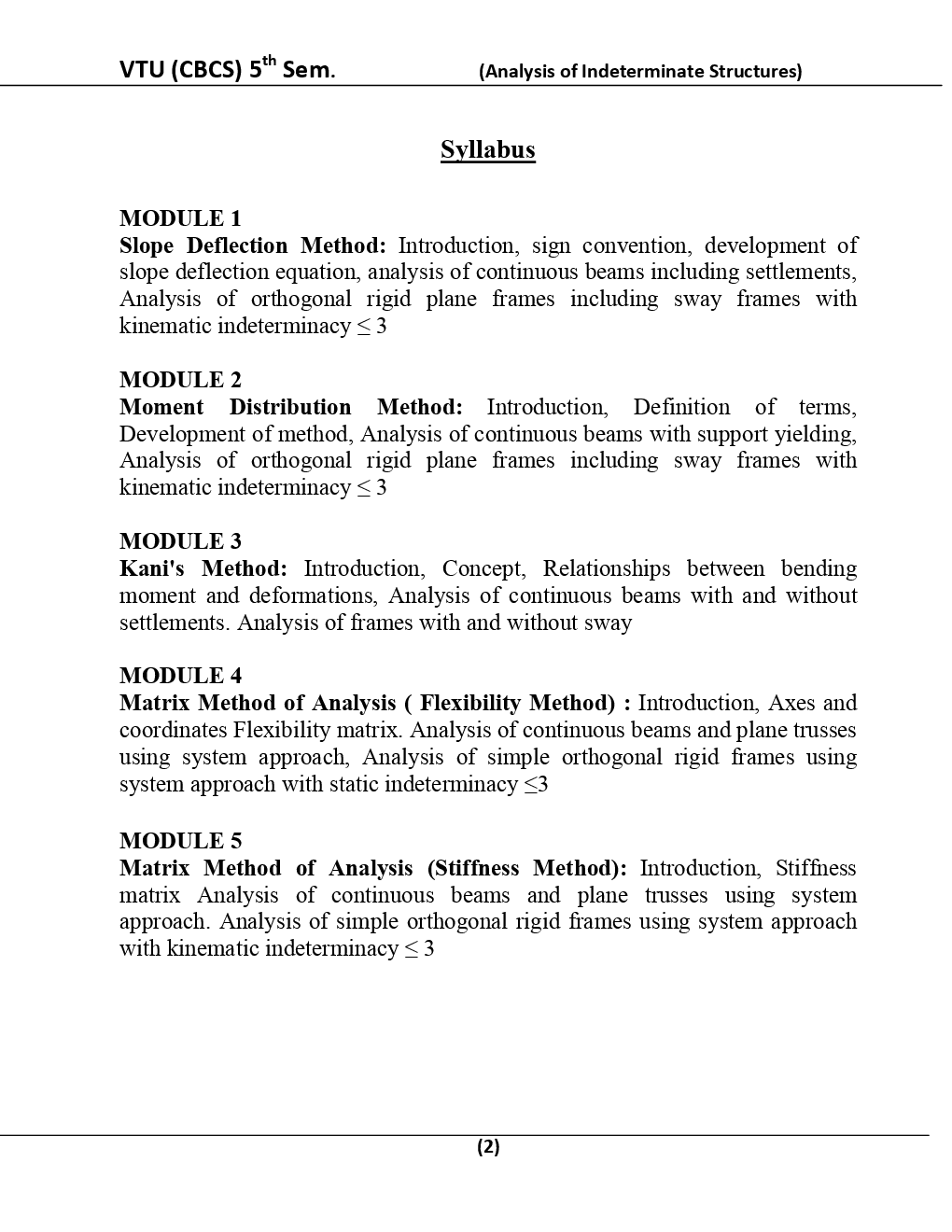 Analysis Of Indeterminate Structures For VTU BE 5th Sem Civil Engineering - Page 3