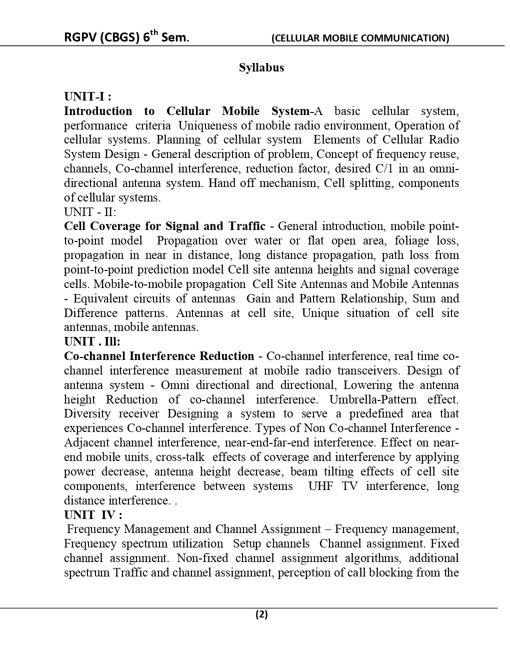 Cellular Mobile  Communication For RGPV BE 6th Sem Electronics And Communication Engineering - Page 3