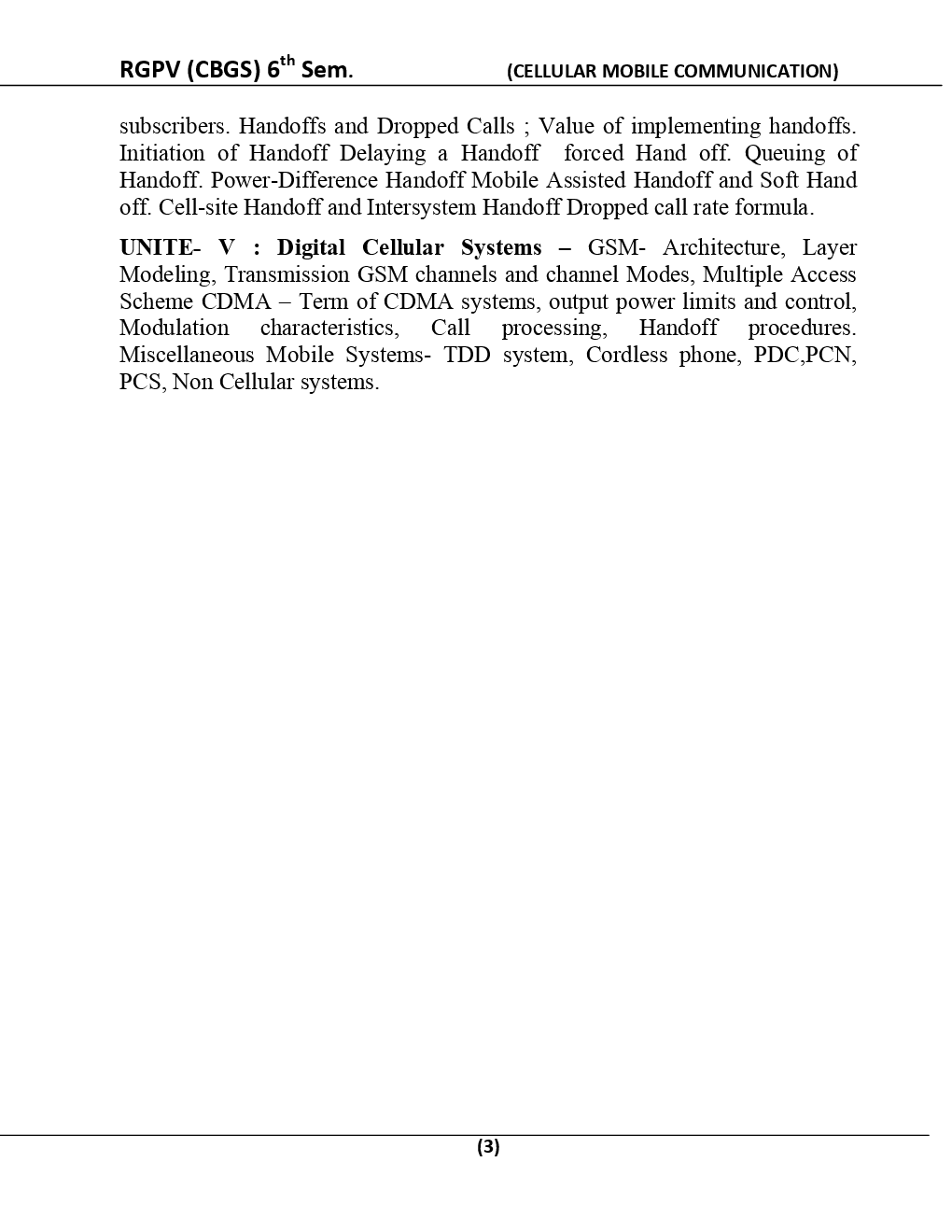 Cellular Mobile  Communication For RGPV BE 6th Sem Electronics And Communication Engineering - Page 4