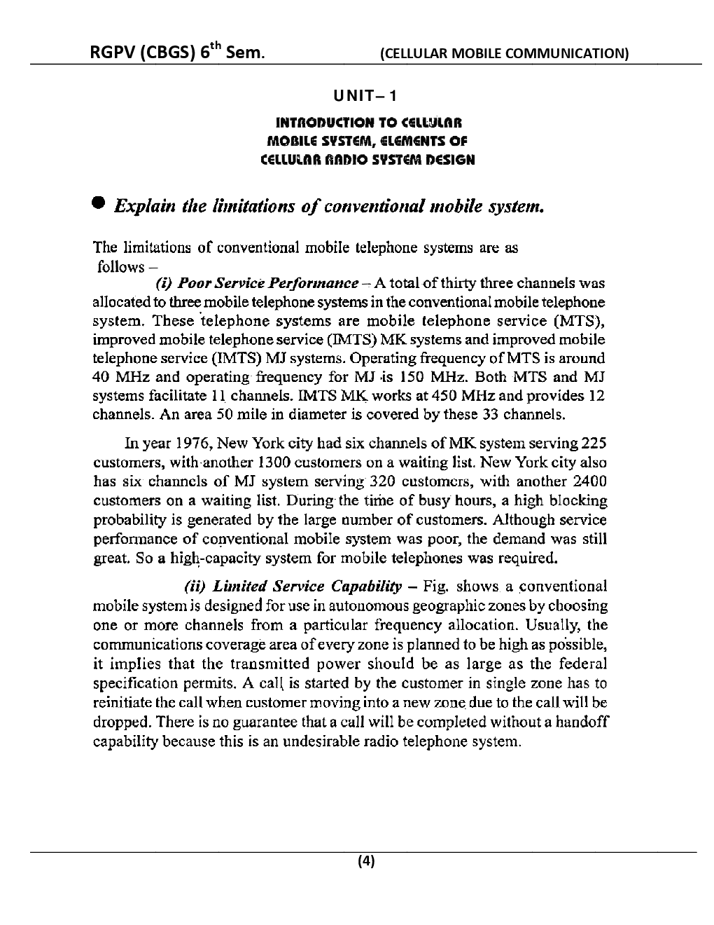 Cellular Mobile  Communication For RGPV BE 6th Sem Electronics And Communication Engineering - Page 5