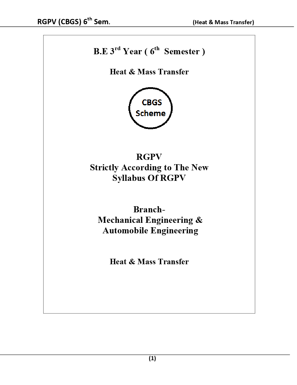 Heat And Mass Transfer For RGPV BE 6th Sem Mechanical Engineering & Automobile Engineering - Page 2