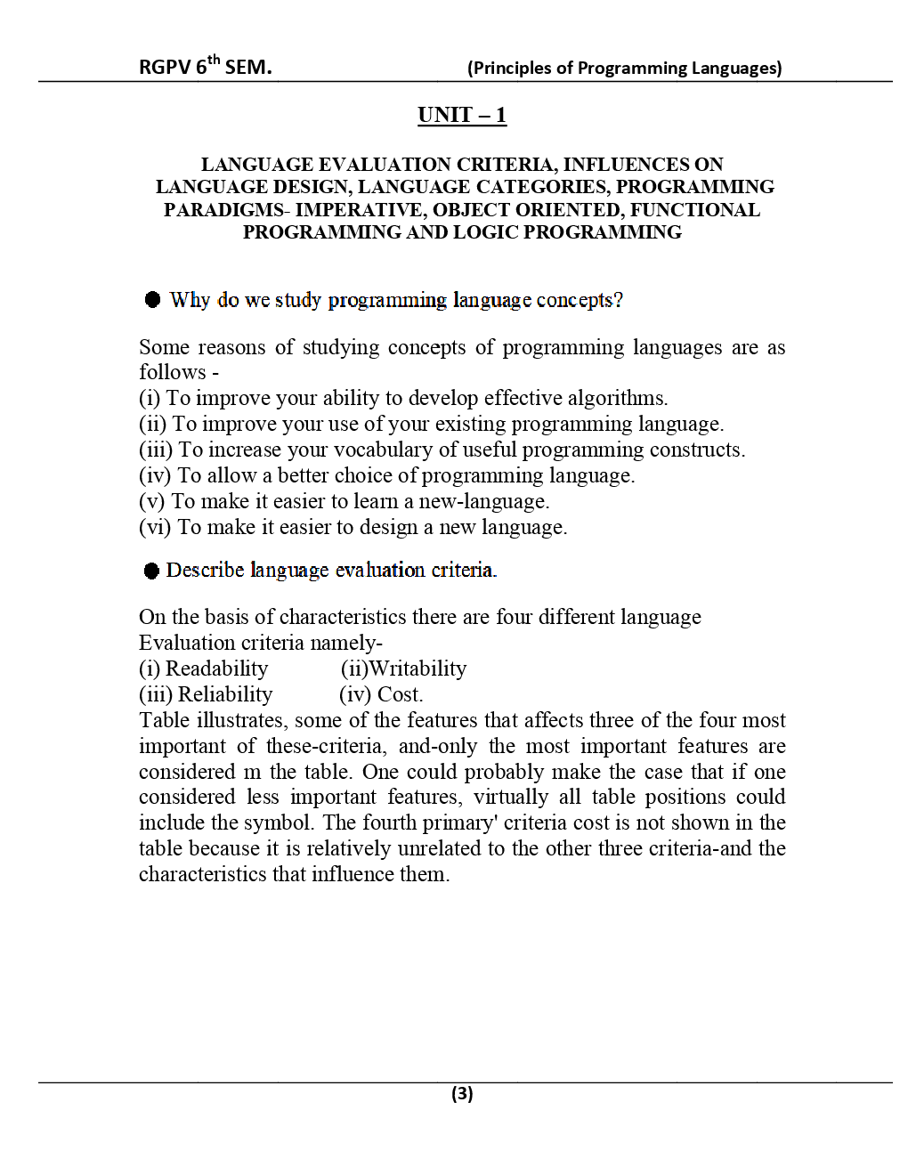 Principles Of Programming Languages For RGPV BE 6th Sem Computer Science Engineering - Page 4