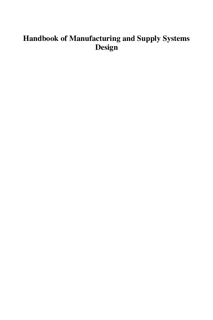 Handbook Of Manufacturing And Supply Systems Design - Page 2