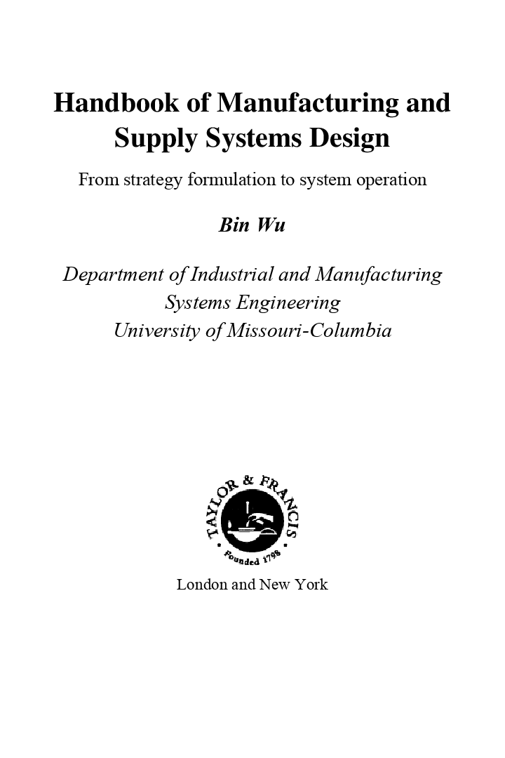 Handbook Of Manufacturing And Supply Systems Design - Page 4