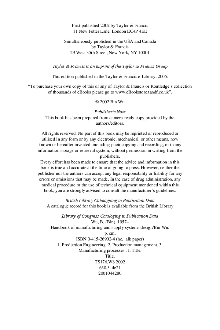 Handbook Of Manufacturing And Supply Systems Design - Page 5