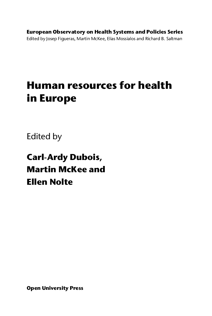 Human Resources For Health In Europe - Page 4