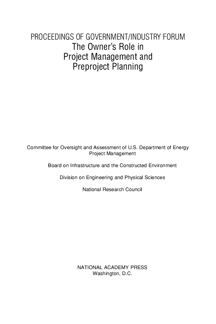 The Owners Role In Project Management And Preproject Planning - Page 2