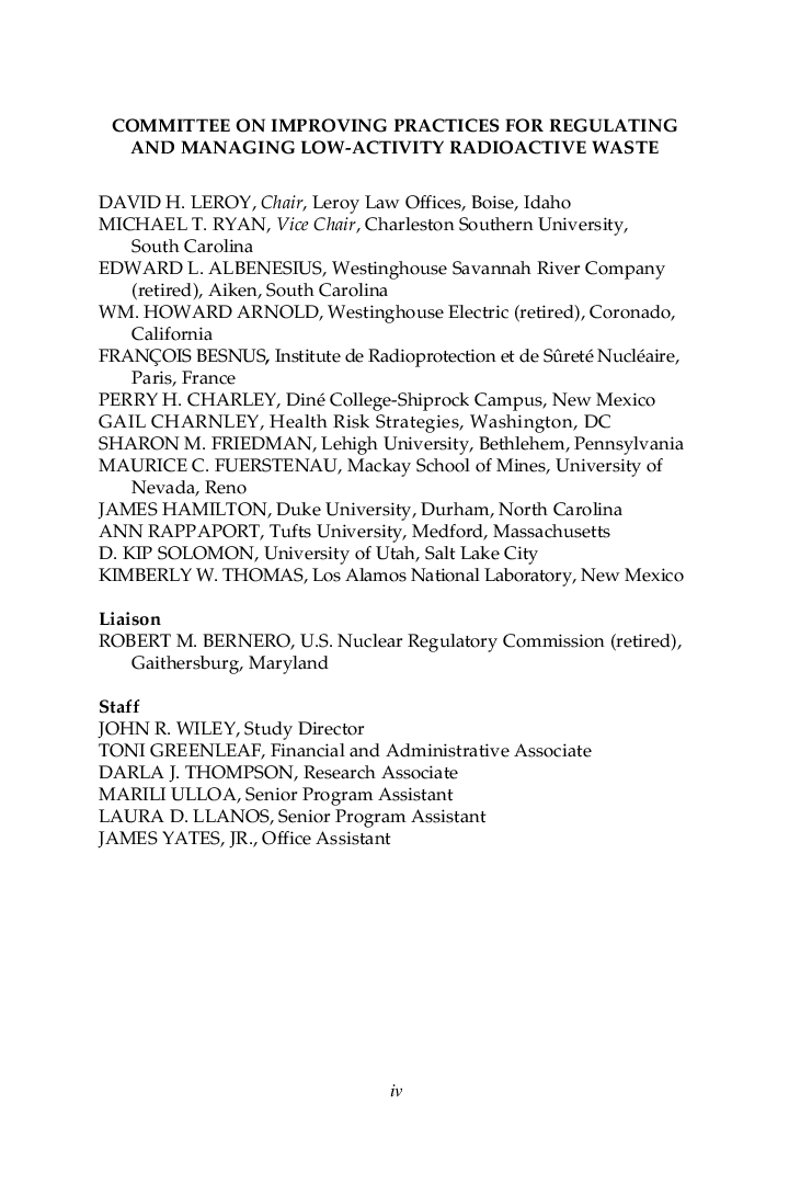 Improving The Regulation And Management Of Law-activity Radioactive Wastes - Page 5