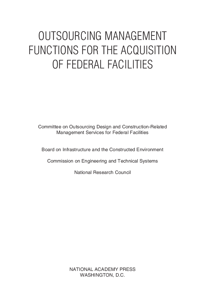 Outsourcing Management Functions For The Acquisition Of Federal Facilities - Page 2
