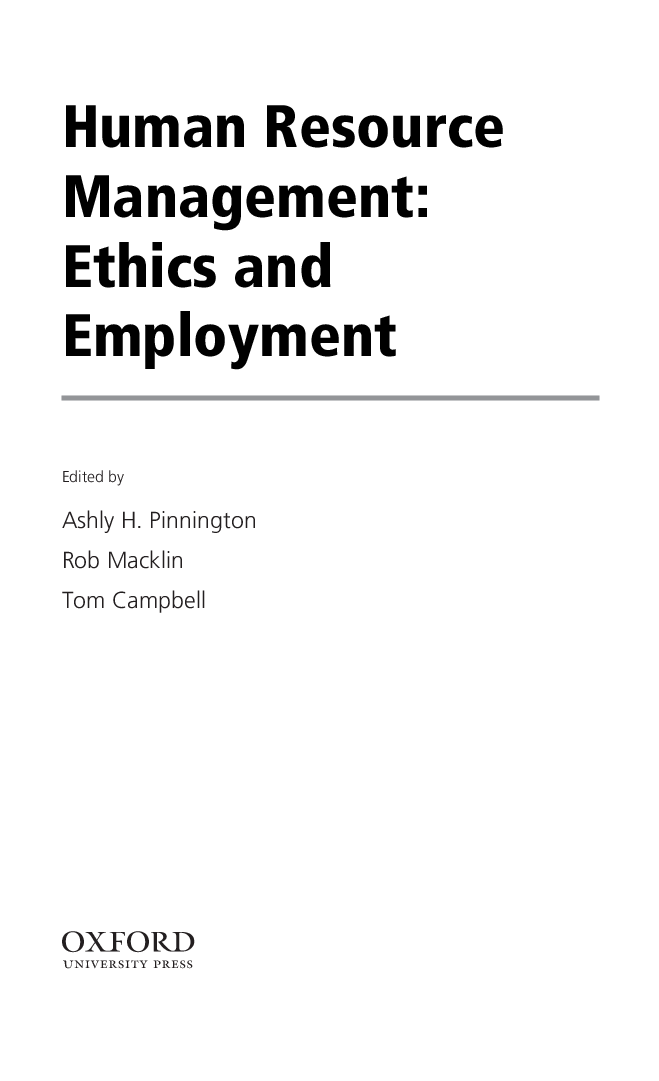 Human Resource Management Ethics And Employment - Page 4