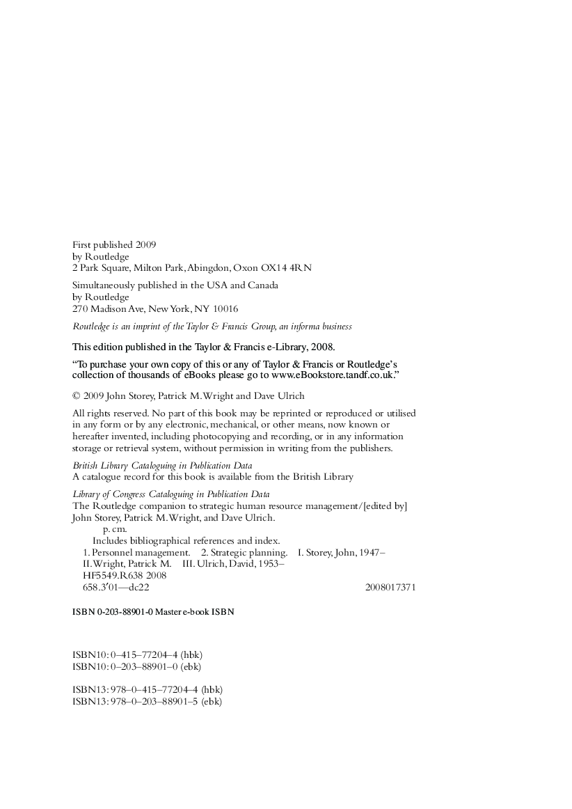 The Routledge Companion To Strategic Human Resource Management - Page 4