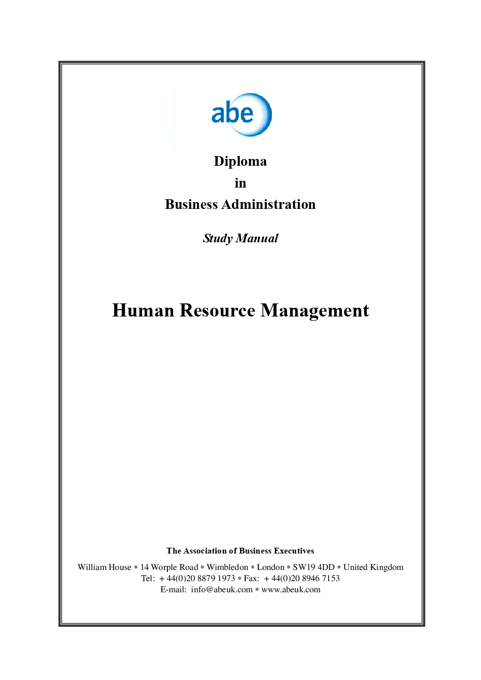 Diploma In Business Administration - Page 1