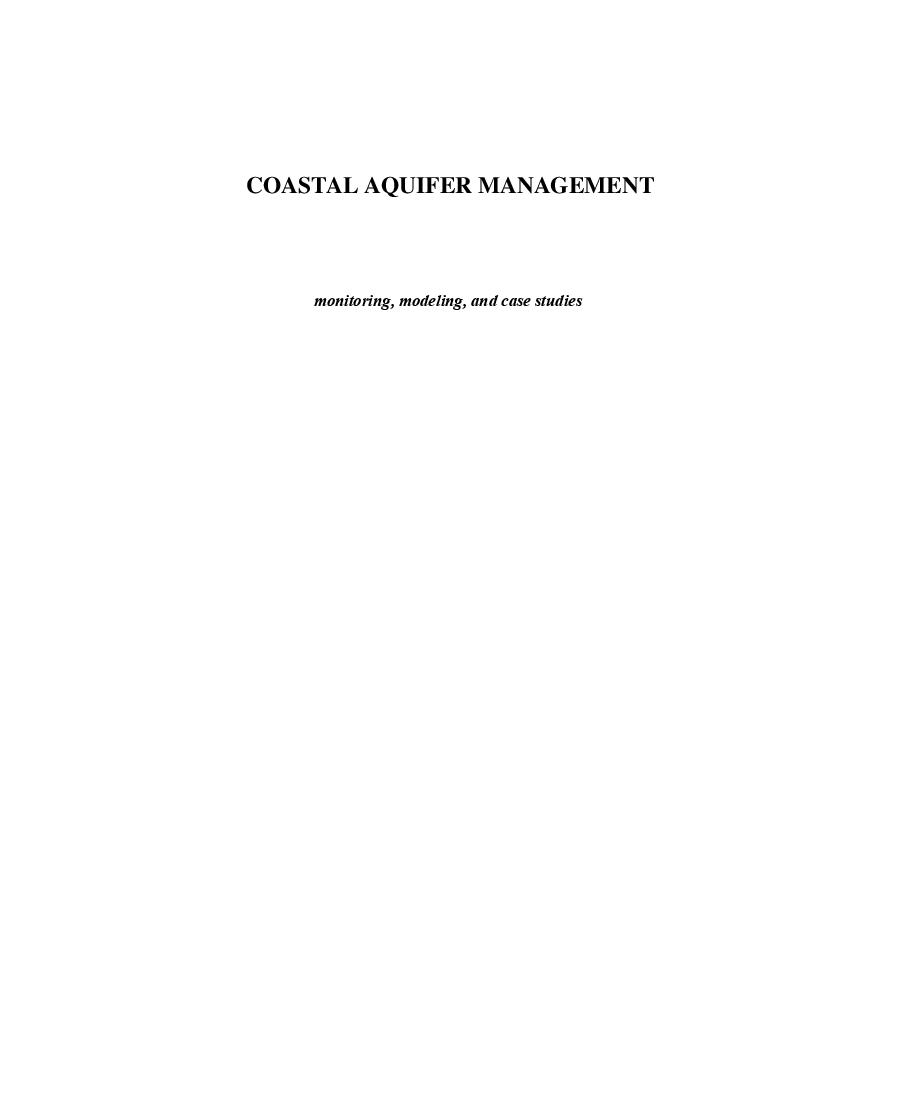 Coastal Aquifer Management - Page 2