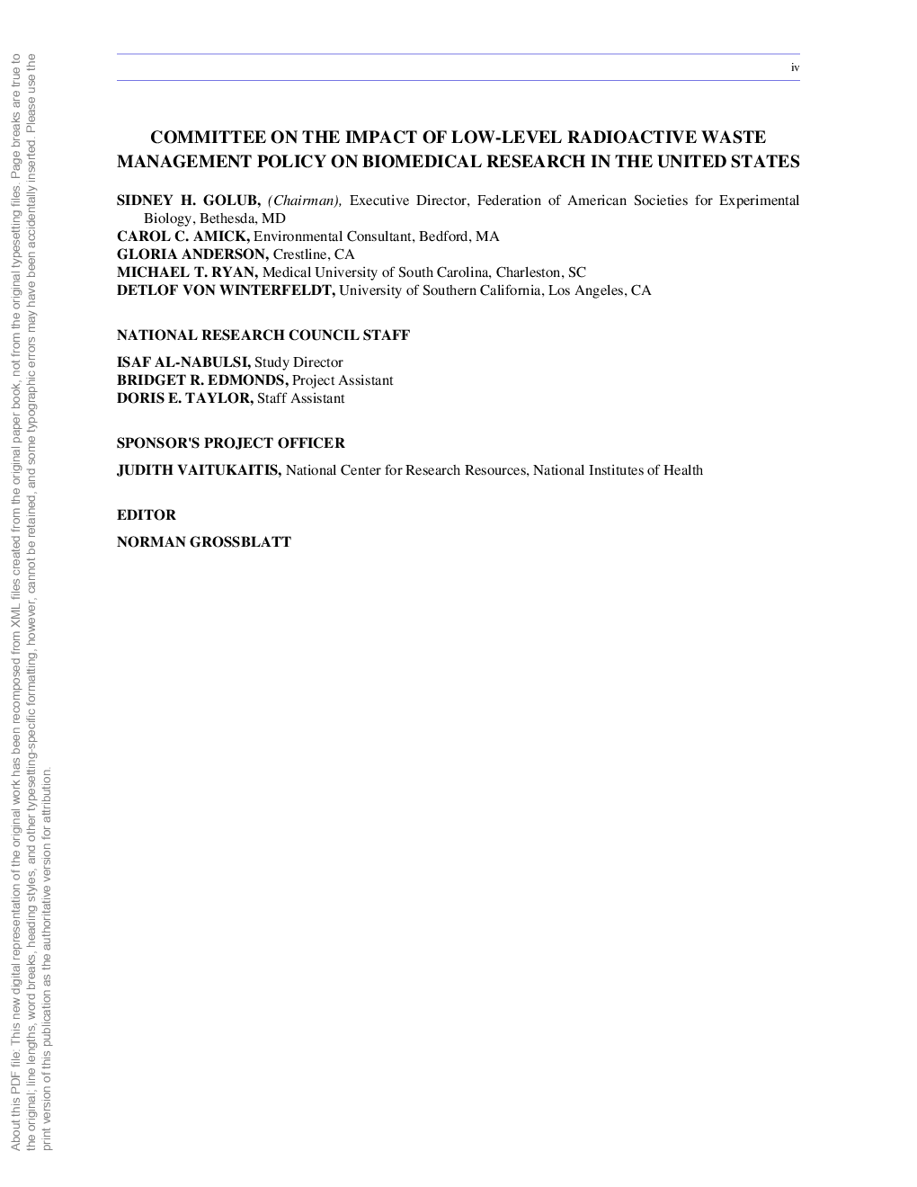 The Impact Of Low-level Radioactive Waste Management Policy On Biomedical Research In The United States - Page 5