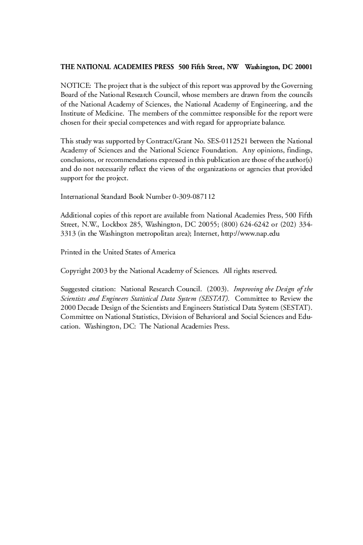 Scientists And Engineerings Statistical Data System (SESTAT) - Page 3