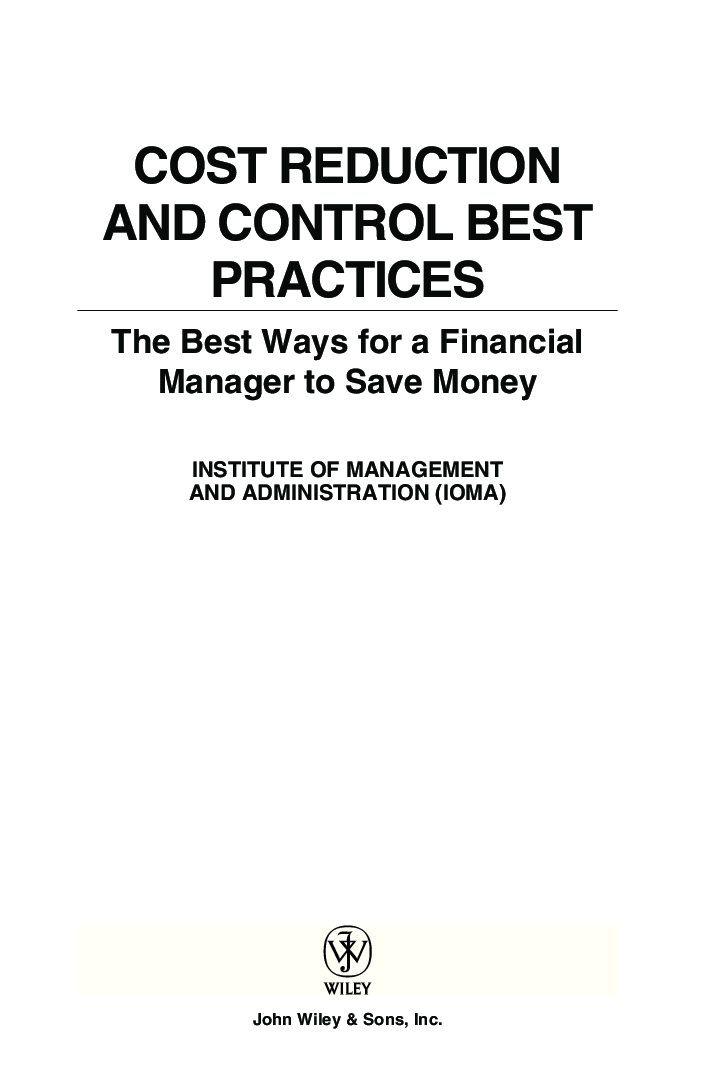 Cost Reduction And Control Best Practices - Page 2