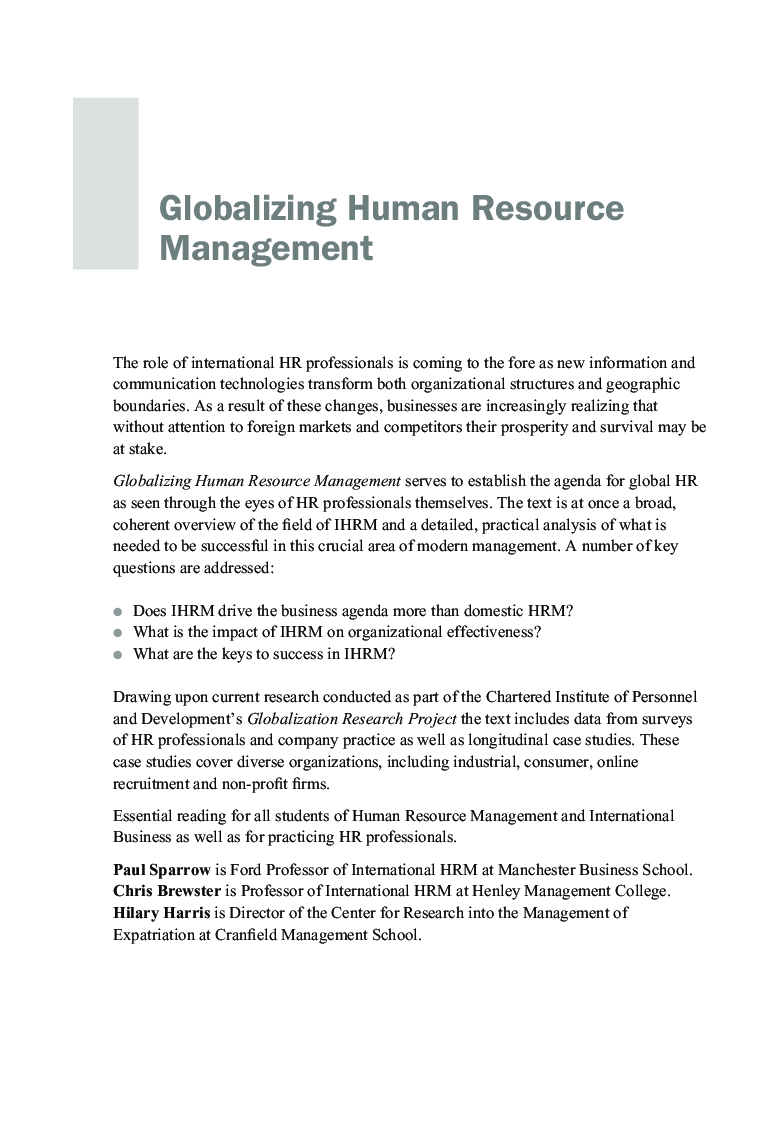 Globalizing Human Resource Management - Page 2
