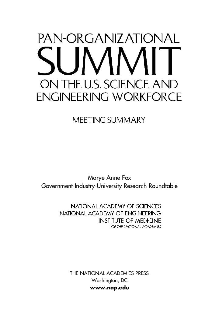 Pan Organizational Summit On The U.S Science And Engineering Workforce - Page 2
