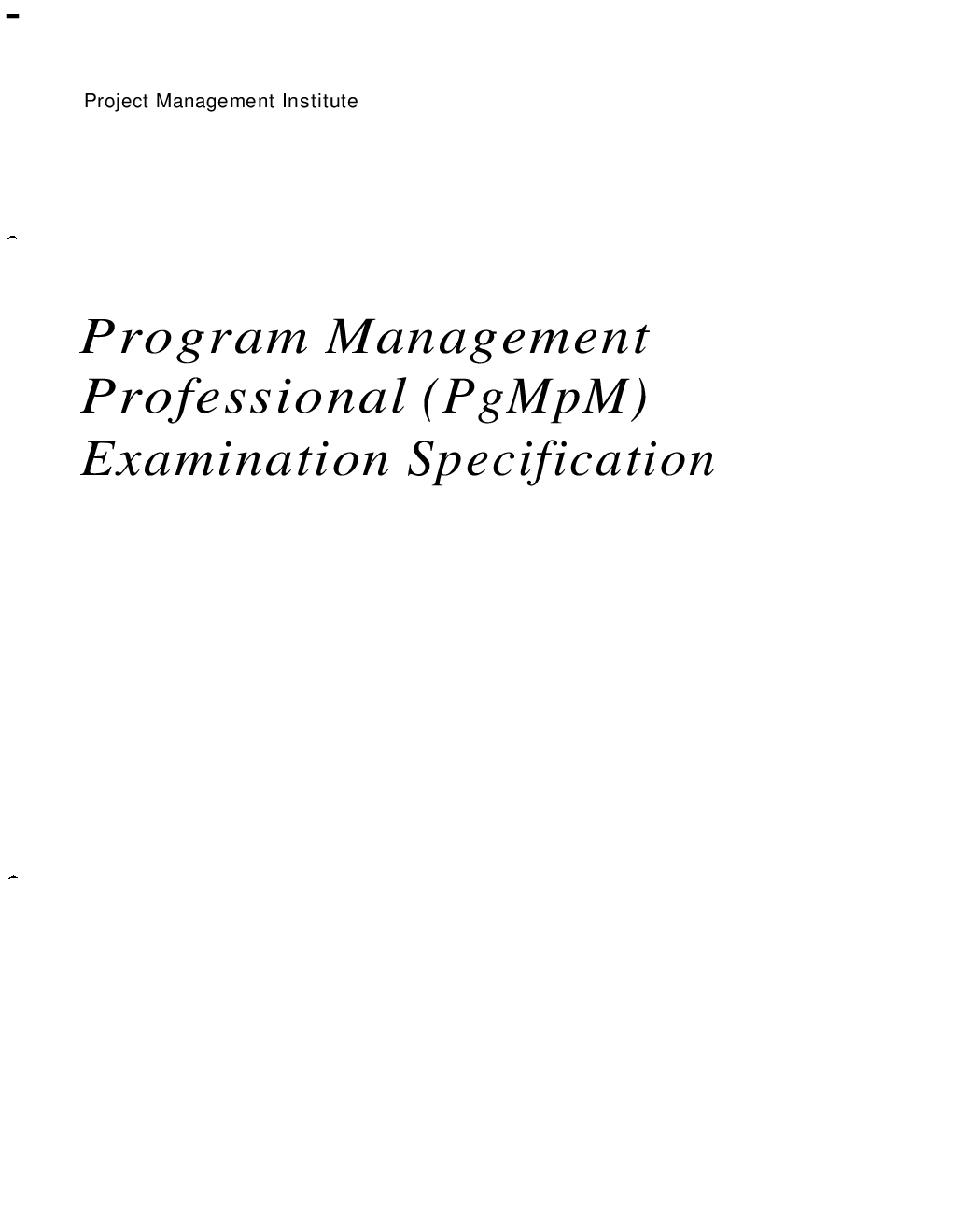 Program Management Professional (PgMpM) Examination Specification - Page 2