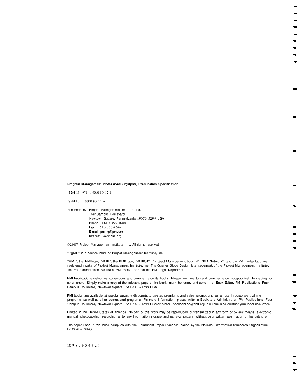 Program Management Professional (PgMpM) Examination Specification - Page 3