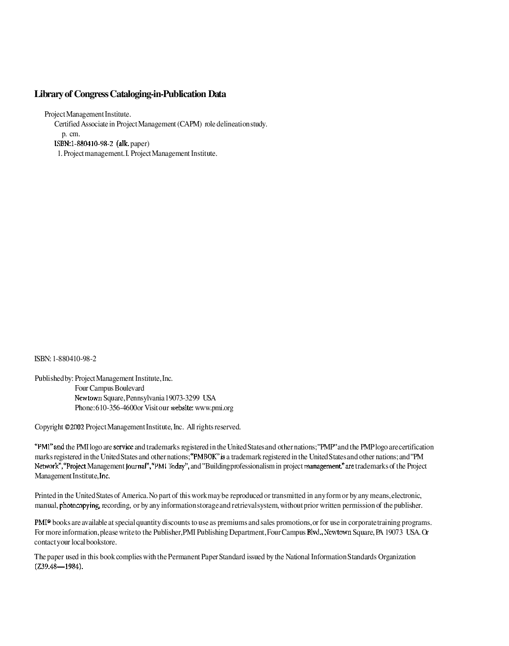 Certified Associate In Project Management (CAPM) Role Delineation Study Project Management - Page 2