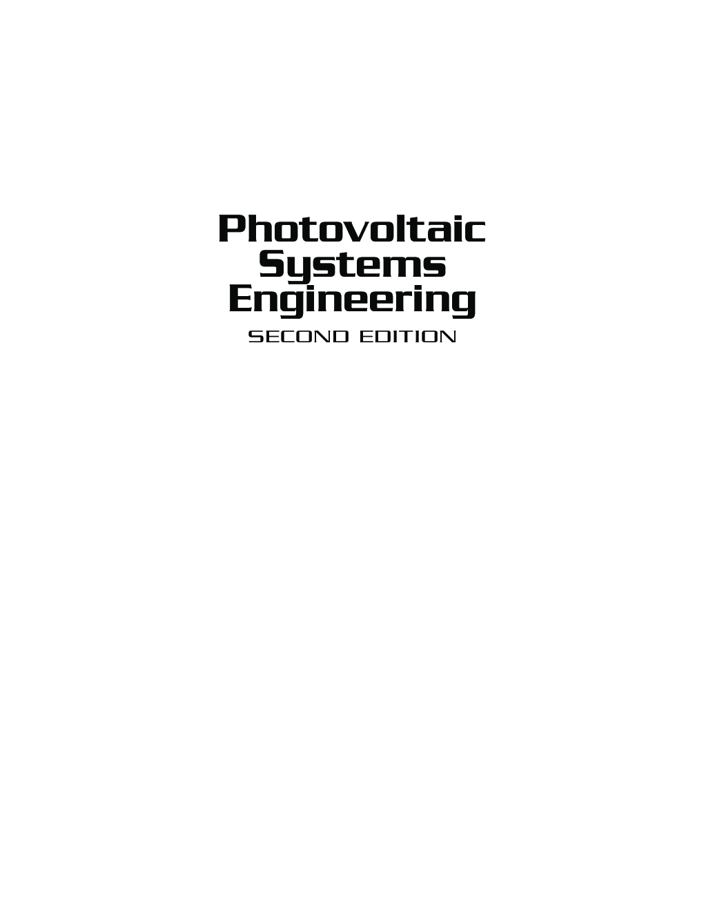 Photovoltaic Systems Engineering Second Edition - Page 2