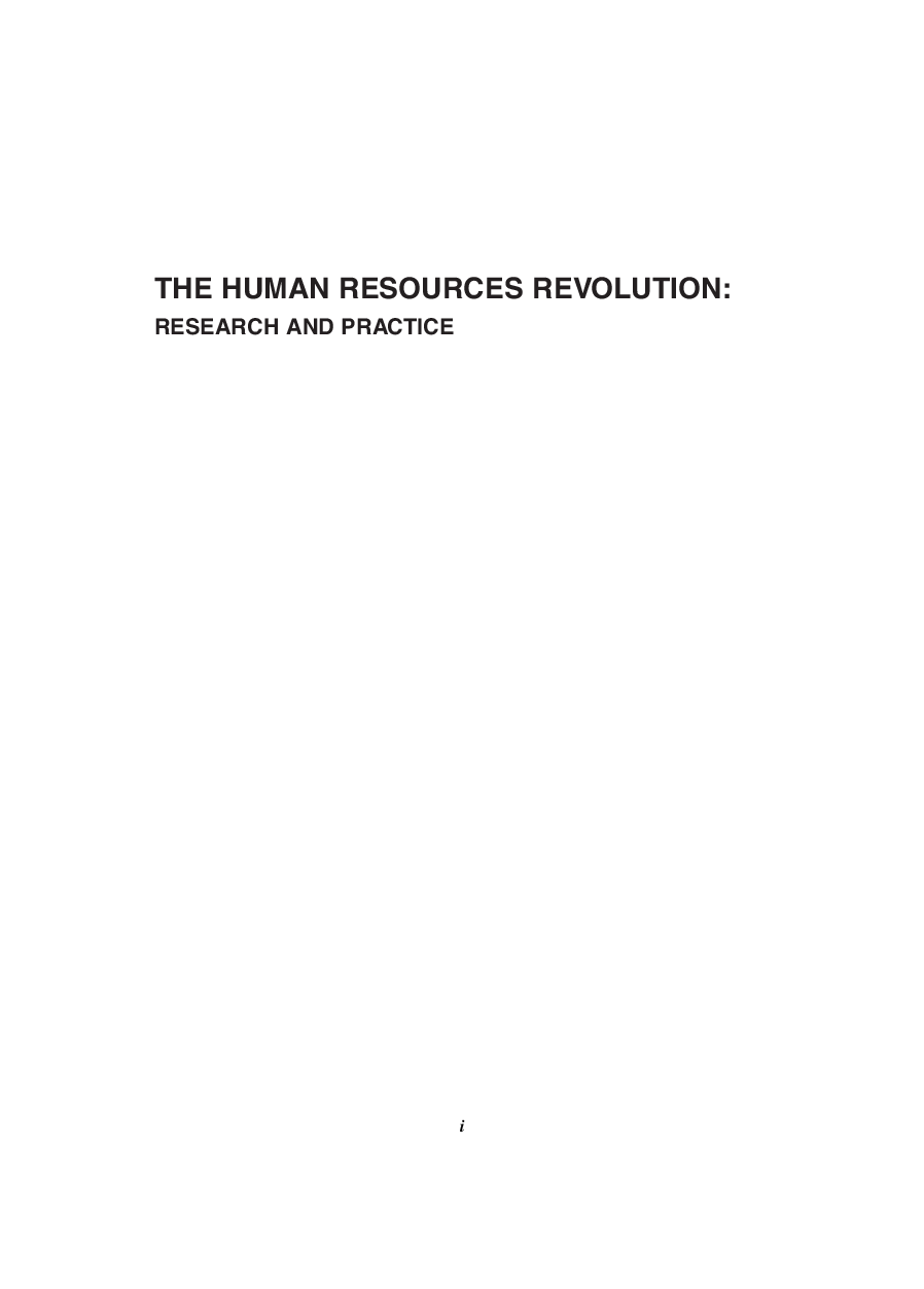 The Human Resources Revolution Why Putting People First Matters - Page 2