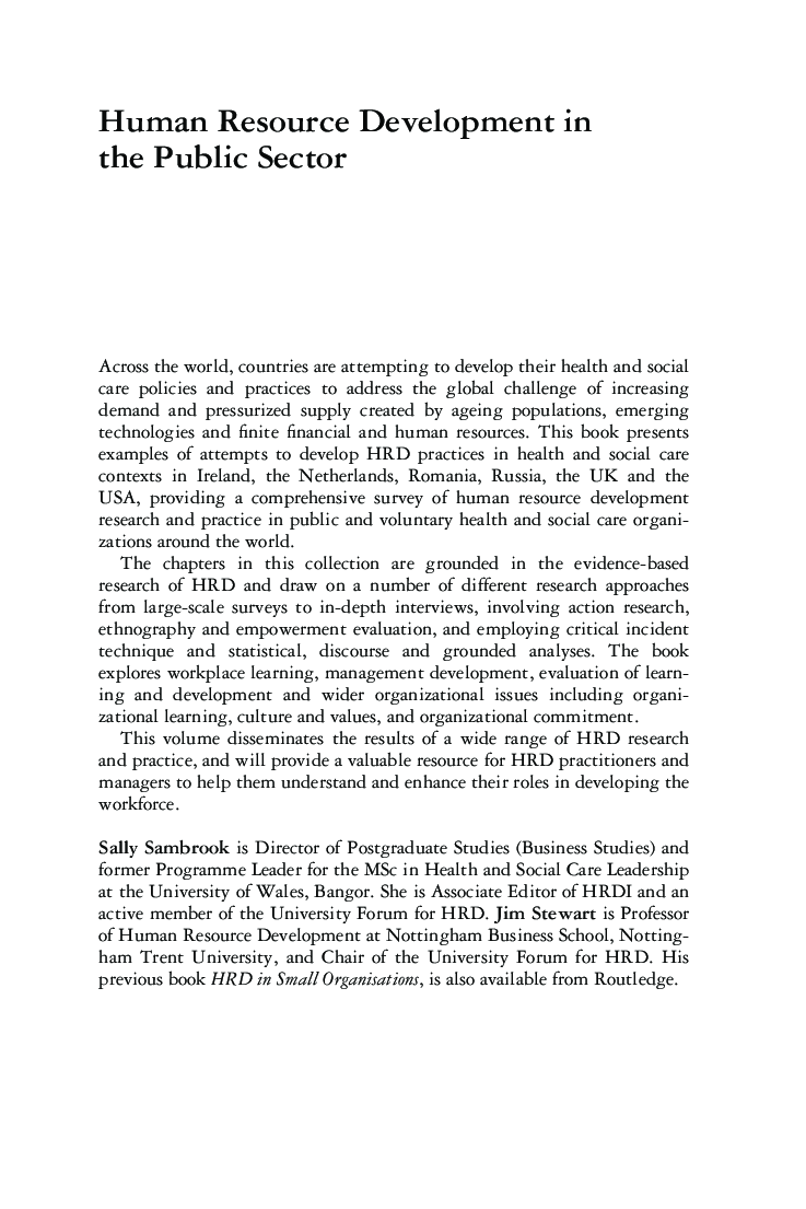 Human Resource Development In The Public Sector - Page 2