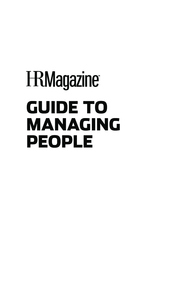 HR Magazine Guide to Managing People - Page 2