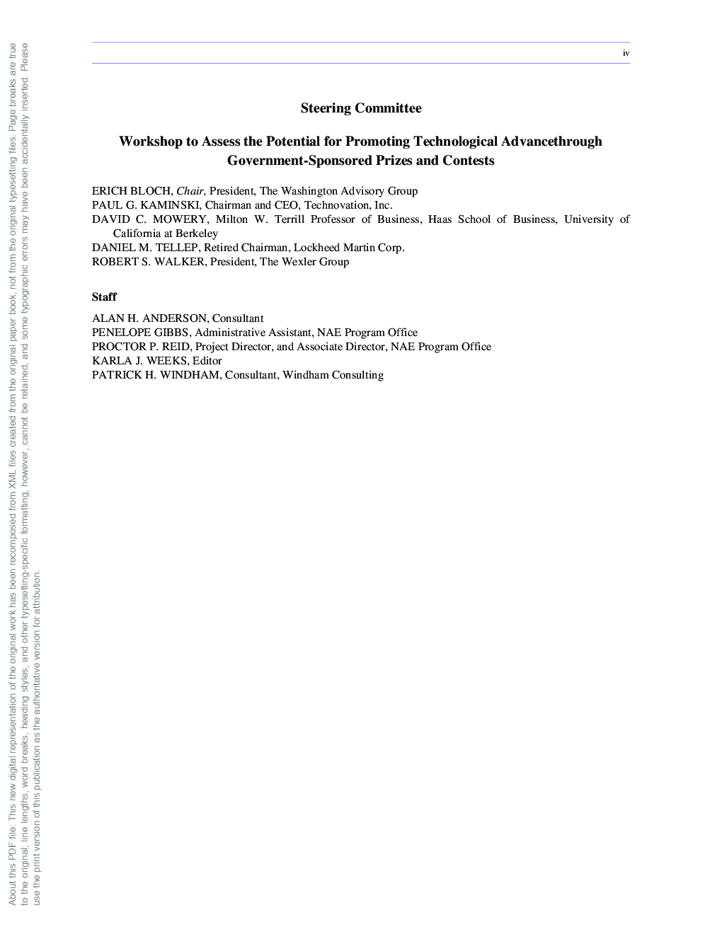 Concerning Federally Sponsored Inducement Prizes In Engineering And Science - Page 4
