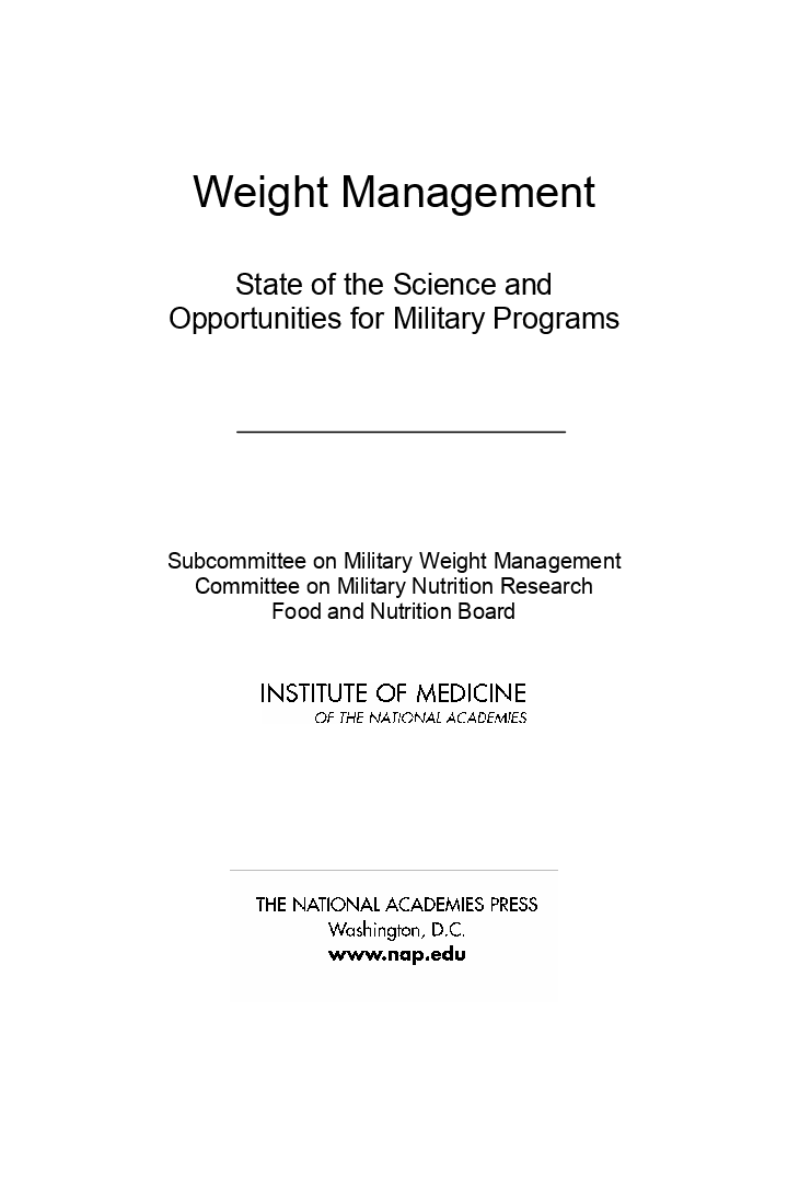 Weight Management State Of The Science And Opportunities For Military Programs - Page 2