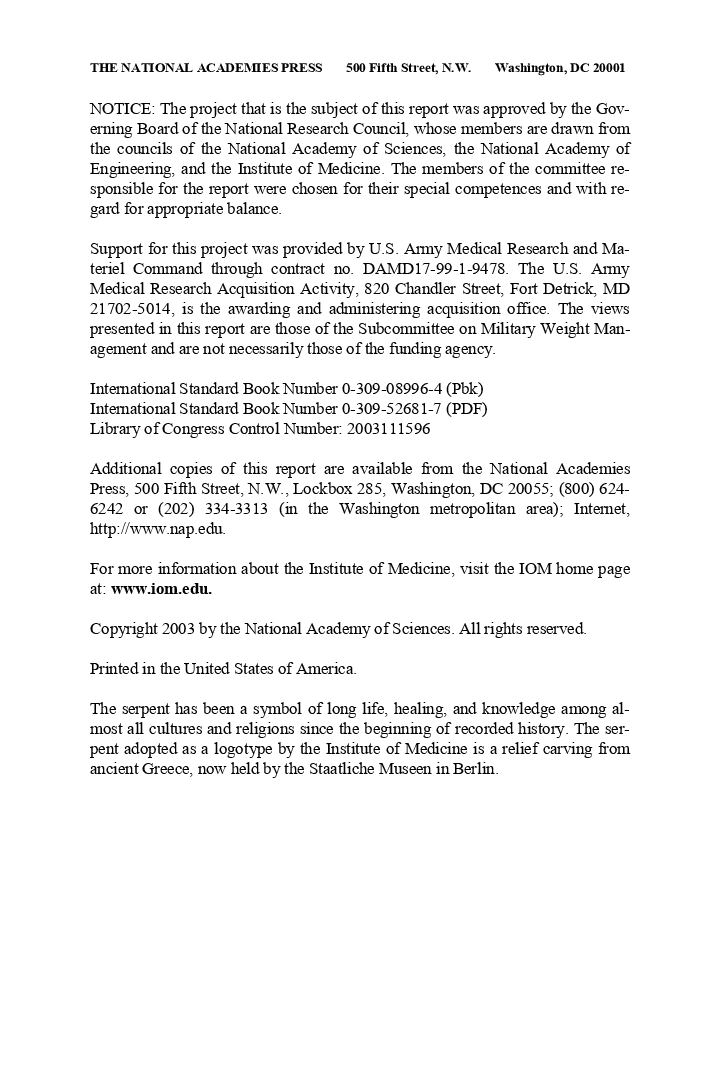 Weight Management State Of The Science And Opportunities For Military Programs - Page 3