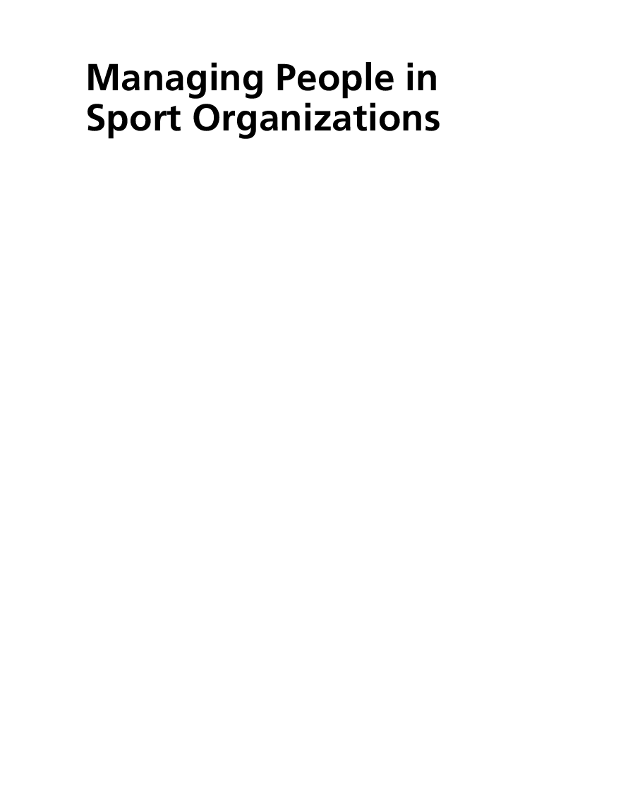 Managing People In Sport Organizations - Page 2