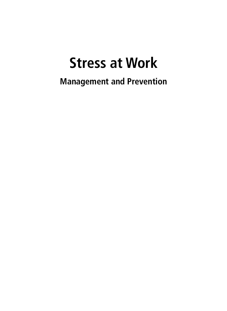 Stress At Work Management And Prevention - Page 2