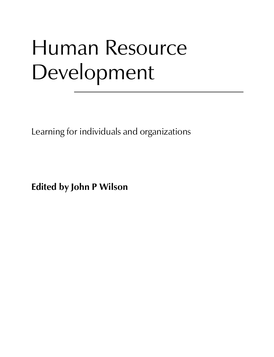 Human Resource Development Learning For Individuals And Organizations 1st Edition - Page 4