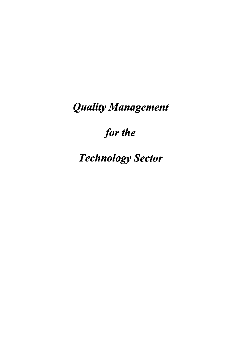 Quality Management For The Technology Sector - Page 2