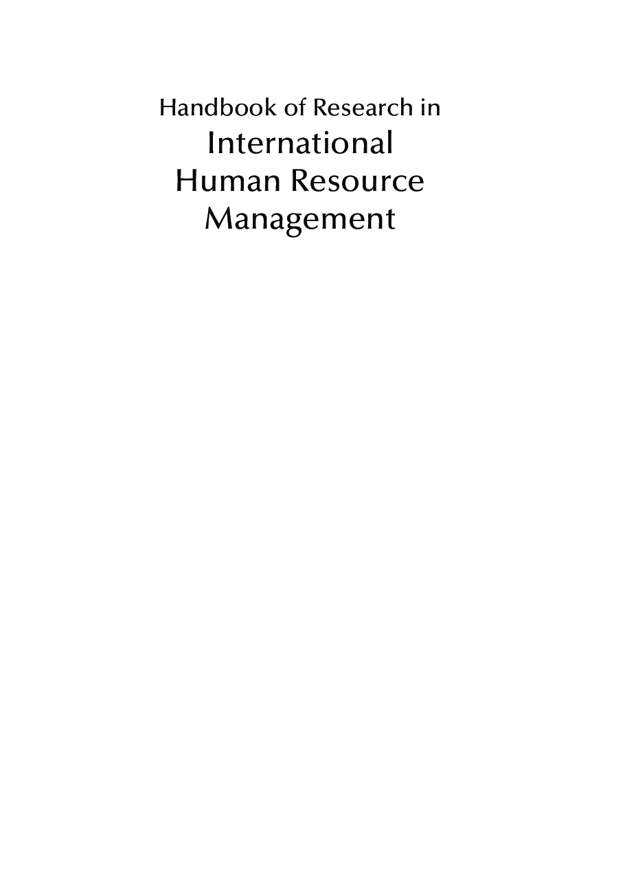 Handbook Of Research In International Human Resource Management - Page 2