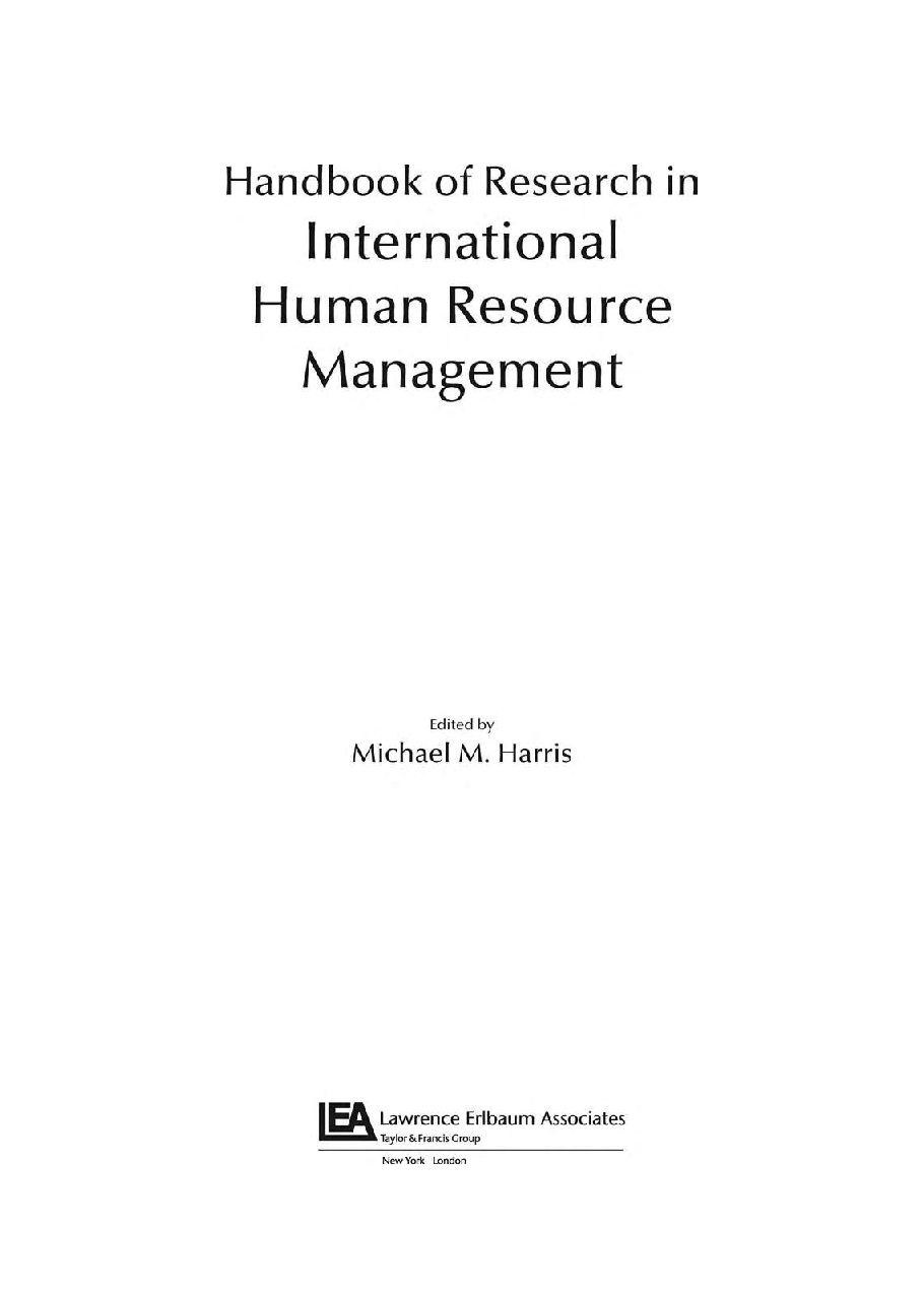 Handbook Of Research In International Human Resource Management - Page 4