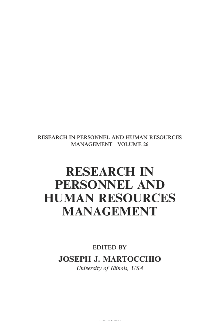 Research In Personnel And Human Resources Management Vol-26 - Page 2