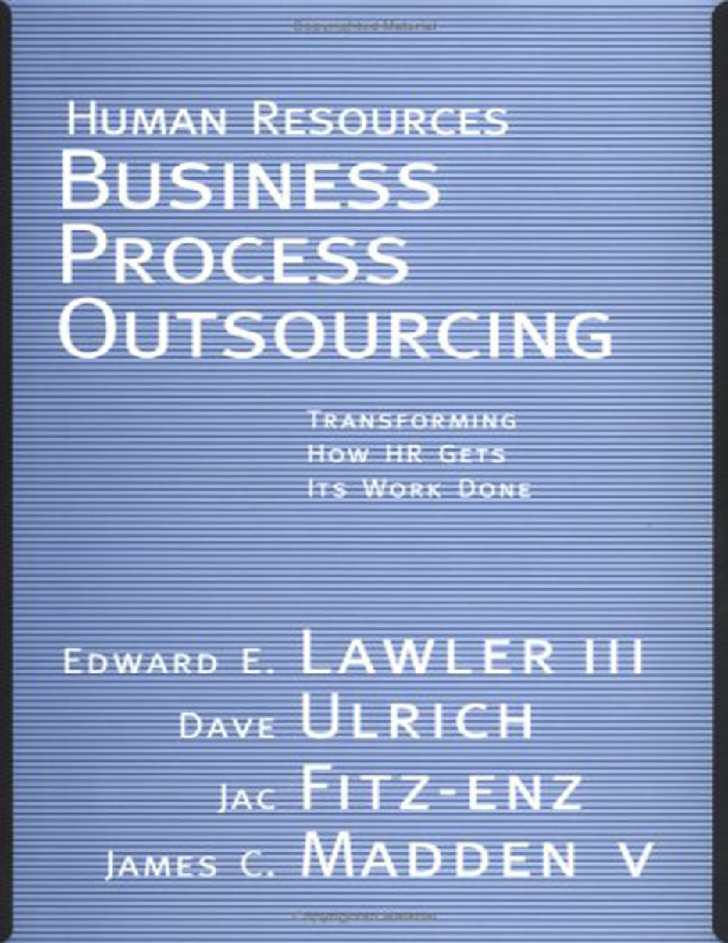 Human Resources Business Process Outsourcing - Page 1