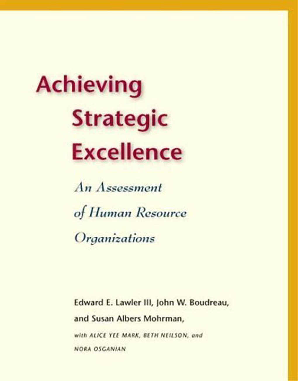 Achieving Strategic Excellence - Page 1